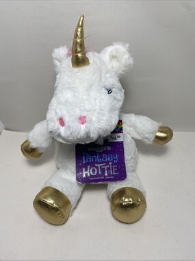 NWT Aroma Home Snuggable Fantasy Hottie White Gold Unicorn Plush Lavender 11 in